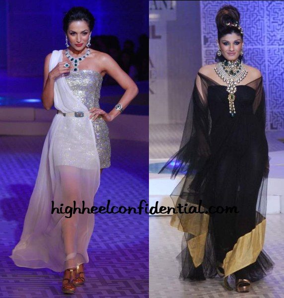 malaika-raveena-queenie-raj-matani-couture-week - High Heel Confidential