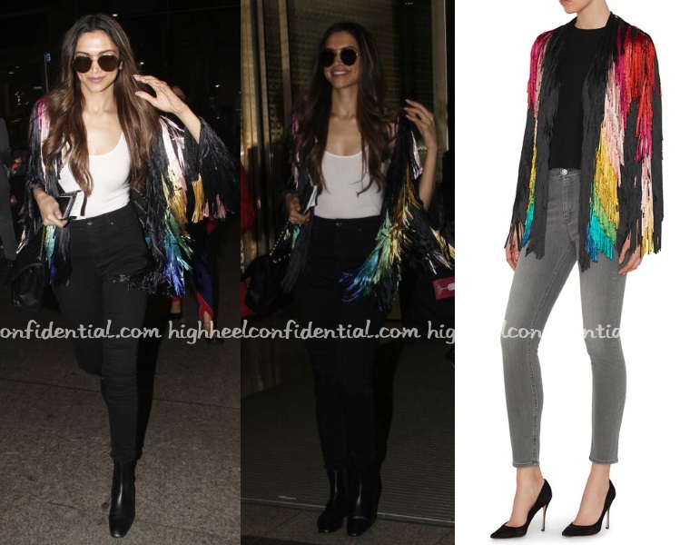 rainbow fringe leather jacket