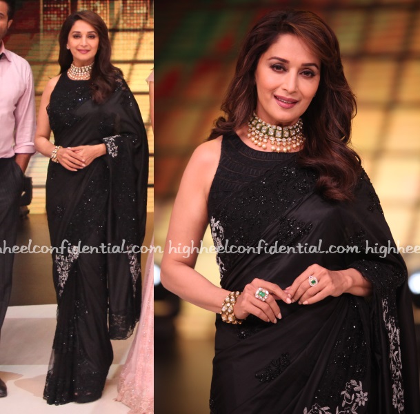 Clues To Style Your Saree In Modern Drapes By Securing With A Belt Like  Madhuri Dixit