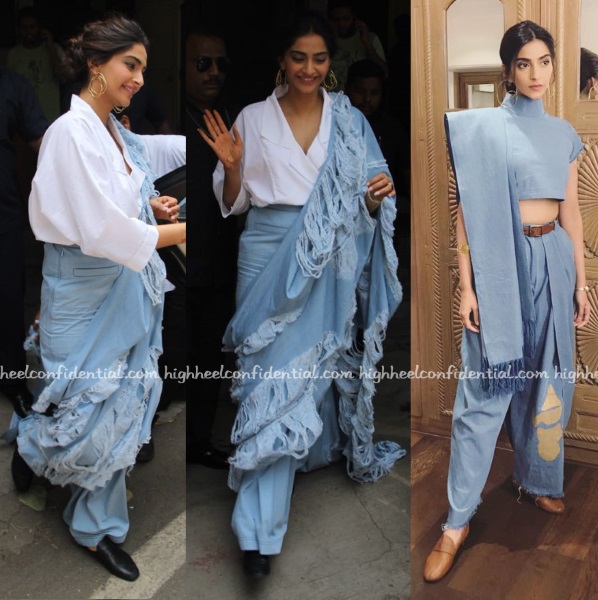20 times Sonam Kapoor wore a unique saree blouse design : r/BollywoodFashion