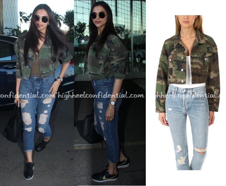 Deepika Padukone makes a stylish appearance in long camouflage