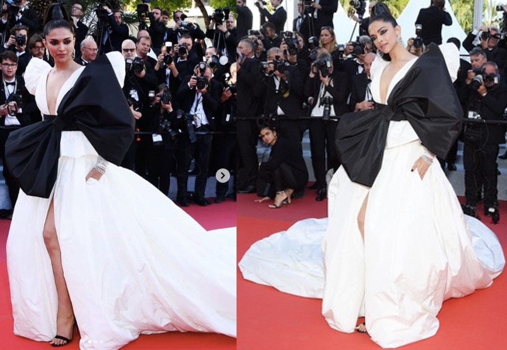 Deepika Padukone at Cannes 2022: Actor brings drama to red carpet in black  and golden ensemble