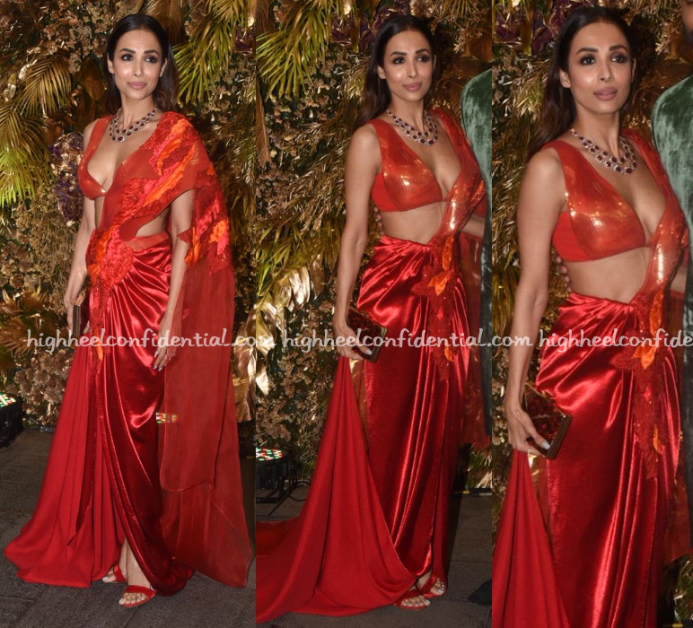 Malaika Arora's red saree is a must-have reception look for brides-to-be