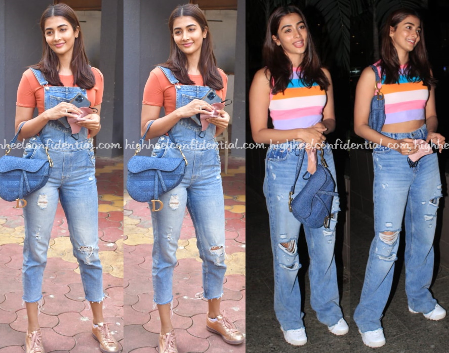 With Printed Tights And A Christian Dior Book Tote, Pooja Hegde's