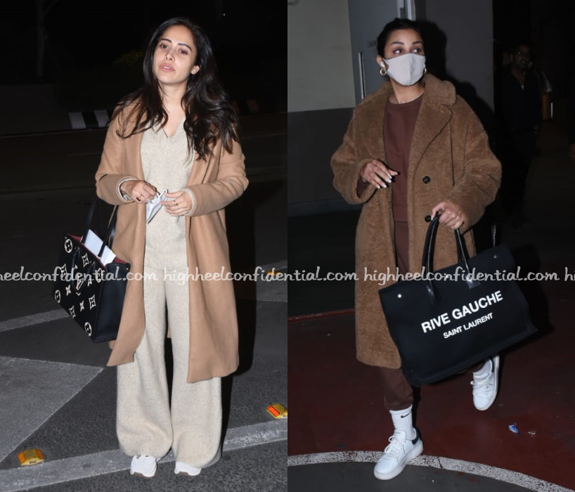 With a sweatsuit worn with a Louis Vuitton tote bag, Parineeti