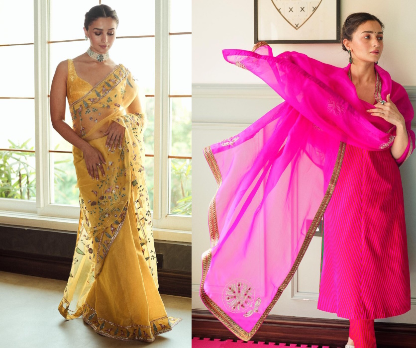 Alia Bhatt Shines in a Stunning Yellow Saree